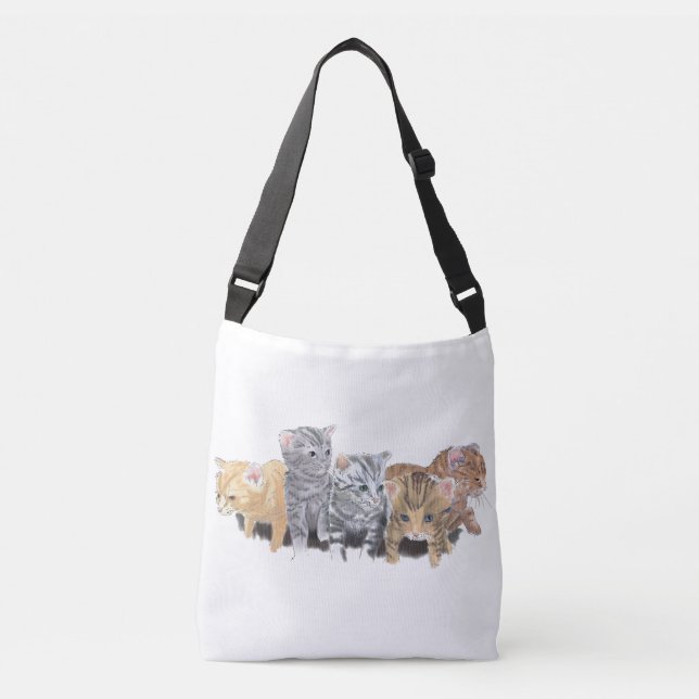 Adorably Cute Kittens Crossbody Bag (Front)