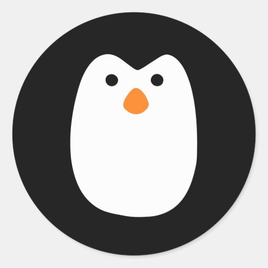 Round Personalized Baby Shower Sticker 6 sizes Penguin Yellow