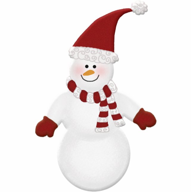 Adorably Cute Snowman Photo Sculpture Decoration (Front)