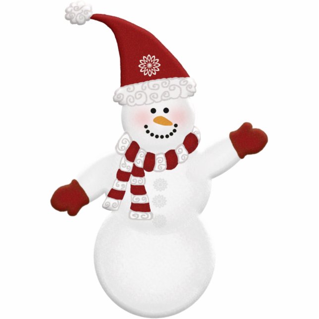 Adorably Cute Snowman Photo Sculpture Decoration (Front)