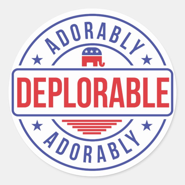 Adorably Deplorable sticker (Front)