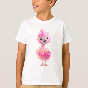 Adorably Fluffy Pink Ostrich Chick Kids T-Shirt
