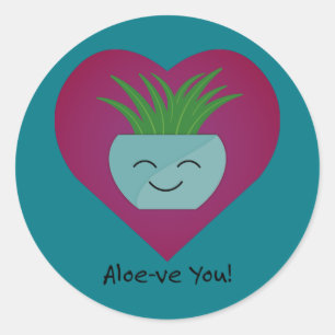 Adorably Funny Aloeve You Aloe Classic Round Sticker