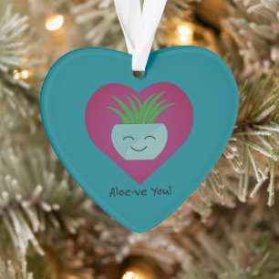 Adorably Funny Aloeve You Aloe Ornament