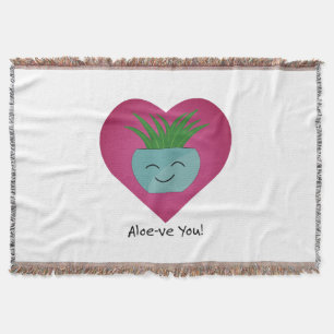 Adorably Funny Aloeve You  Aloe Throw Blanket
