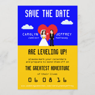 Adorably Nerdy 8-Bit Bride & Groom Save the Date
