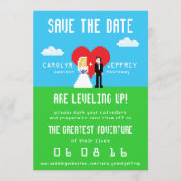 Adorably Nerdy 8-Bit Bride & Groom Save the Date