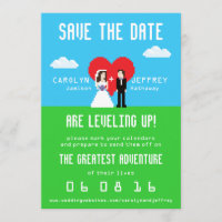 Adorably Nerdy 8-Bit Bride & Groom Save the Dates