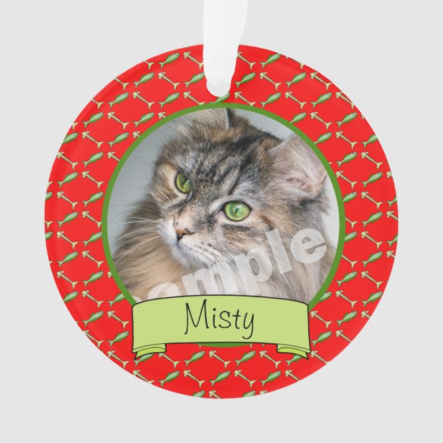 Adoranle Kitty Cat Photo and Name Ornament (Front)