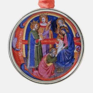 ADORATION OF MAGI CHRISTMAS NATIVITY PARCHMENT METAL TREE DECORATION