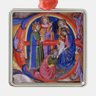 ADORATION OF MAGI CHRISTMAS NATIVITY PARCHMENT METAL TREE DECORATION