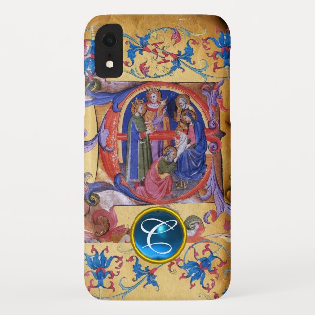 ADORATION OF MAGI CHRISTMAS PARCHMENT MONOGRAM Case-Mate iPhone CASE (Back)