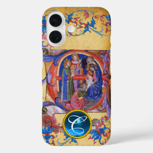 ADORATION OF MAGI CHRISTMAS PARCHMENT MONOGRAM iPhone 16 CASE