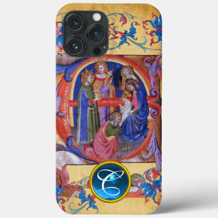 ADORATION OF MAGI CHRISTMAS PARCHMENT MONOGRAM iPhone 13 PRO MAX CASE