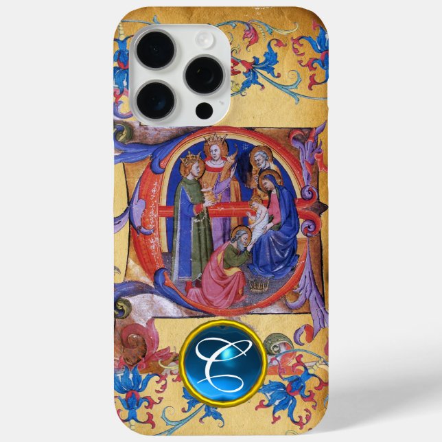 ADORATION OF MAGI CHRISTMAS PARCHMENT MONOGRAM Case-Mate iPhone CASE (Back)