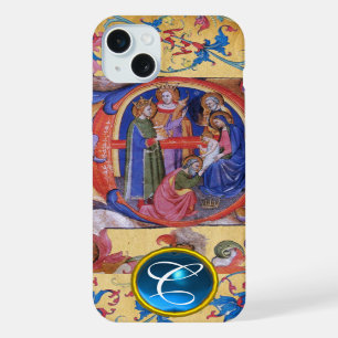 ADORATION OF MAGI CHRISTMAS PARCHMENT MONOGRAM iPhone 15 PLUS CASE