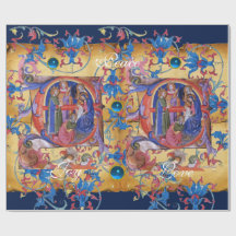 ADORATION OF MAGI FLORAL CHRISTMAS PARCHMENT