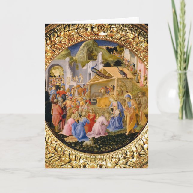 ADORATION OF MAGI Fra Angelico,Christmas Holiday Card (Front)