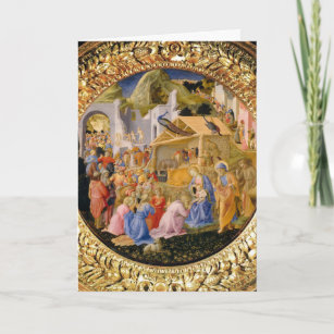 ADORATION OF MAGI Fra Angelico,Christmas Holiday Card