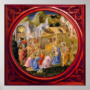 ADORATION OF MAGI Fra Angelico,Christmas Poster