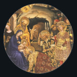 ADORATION OF MAGI  Gentile Da Fabriano, Christmas Classic Round Sticker<br><div class="desc">Digital collage version and image elaboration by Bulgan Lumini (c)  Gentile Da Fabriano , Adoration of Magi 1423.</div>