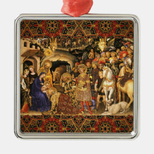 ADORATION OF MAGI  Gentile Da Fabriano, Christmas Metal Tree Decoration