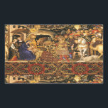 ADORATION OF MAGI  Gentile Da Fabriano, Christmas Rectangular Sticker<br><div class="desc">Digital collage version and image elaboration by Bulgan Lumini (c)  Gentile Da Fabriano , Adoration of Magi 1423.</div>