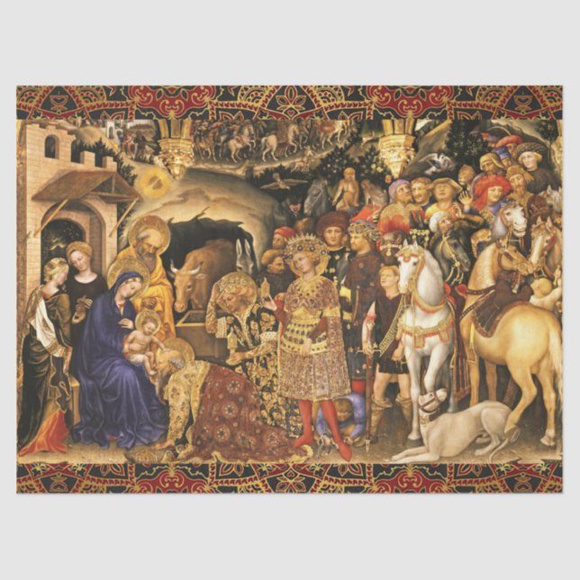 ADORATION OF MAGI  Gentile Da Fabriano, Christmas Tissue Paper (Front)