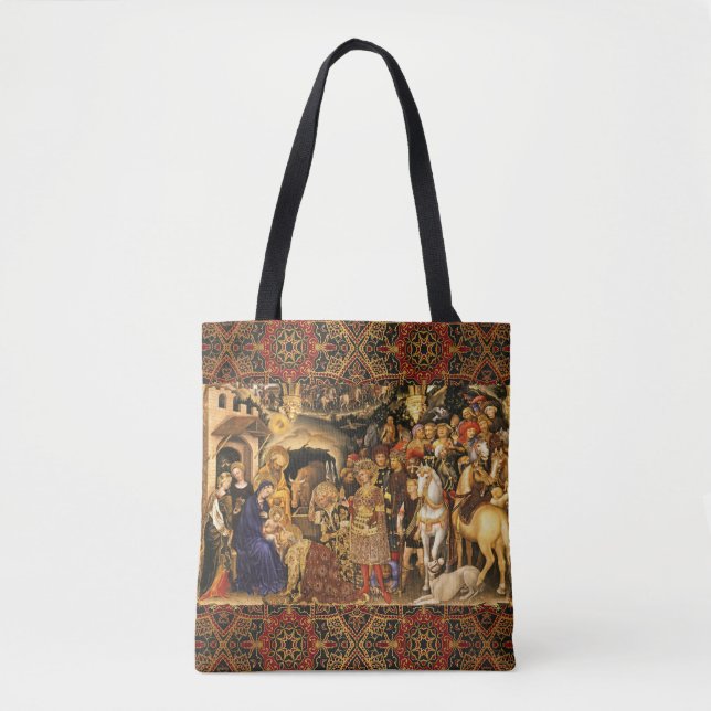 ADORATION OF MAGI  Gentile Da Fabriano, Christmas Tote Bag (Front)