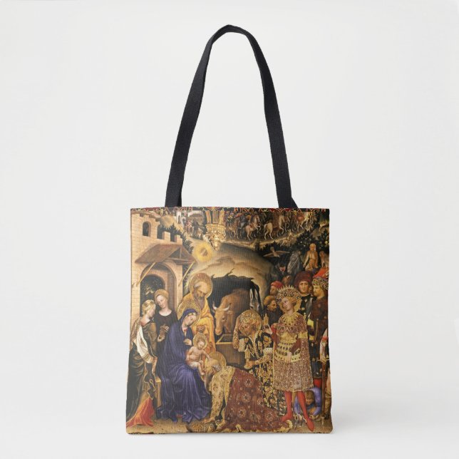 ADORATION OF MAGI  Gentile Da Fabriano, Christmas Tote Bag (Front)