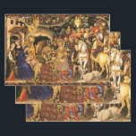 ADORATION OF MAGI  Gentile Da Fabriano, Christmas  Wrapping Paper Sheet<br><div class="desc">Digital collage version and image elaboration by Bulgan Lumini (c)  Gentile Da Fabriano , Adoration of Magi 1423.</div>