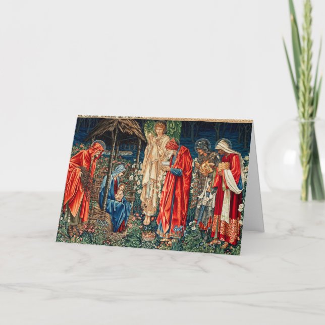 ADORATION OF MAGI Morris,Burne-Jones Christmas Card (Front)