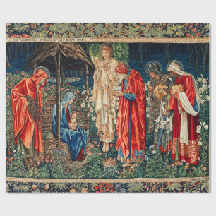 ADORATION OF MAGI Morris,Burne-Jones Christmas Wrapping Paper