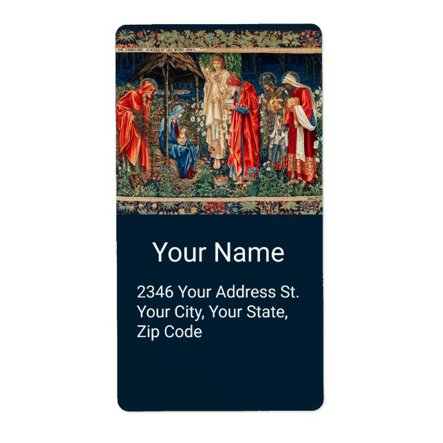 ADORATION OF MAGI Morris,Burne-Jones   Label (Front)
