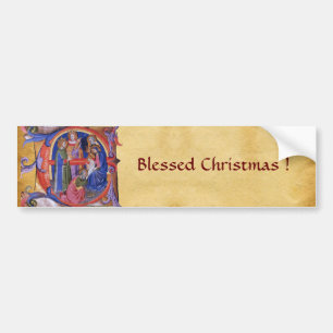 ADORATION OF MAGI NATIVITY CHRISTMAS PARCHMENT BUMPER STICKER