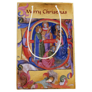 ADORATION OF MAGI NATIVITY CHRISTMAS PARCHMENT MEDIUM GIFT BAG