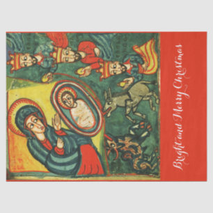ADORATION OF MAGI ,PRIMITIVE NATIVITY Christmas Tissue Paper
