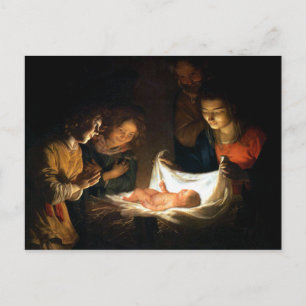 Adoration of the Child Jesus - Honthorst Postcard