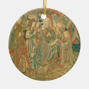 Adoration of the Christ child (Tapestry) Ceramic Tree Decoration