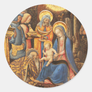 Adoration of the Kings  (Adorazione dei Magi) Classic Round Sticker