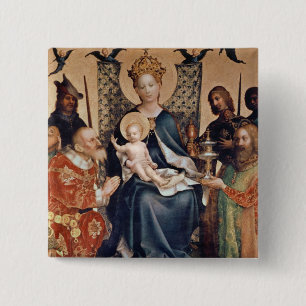 Adoration of the Magi altarpiece 15 Cm Square Badge