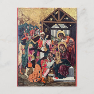 Adoration of the Magi by Emmanuel Tzanes Postcard