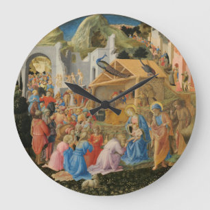 Adoration of the Magi by Fra Angelico and Filippo Large Clock