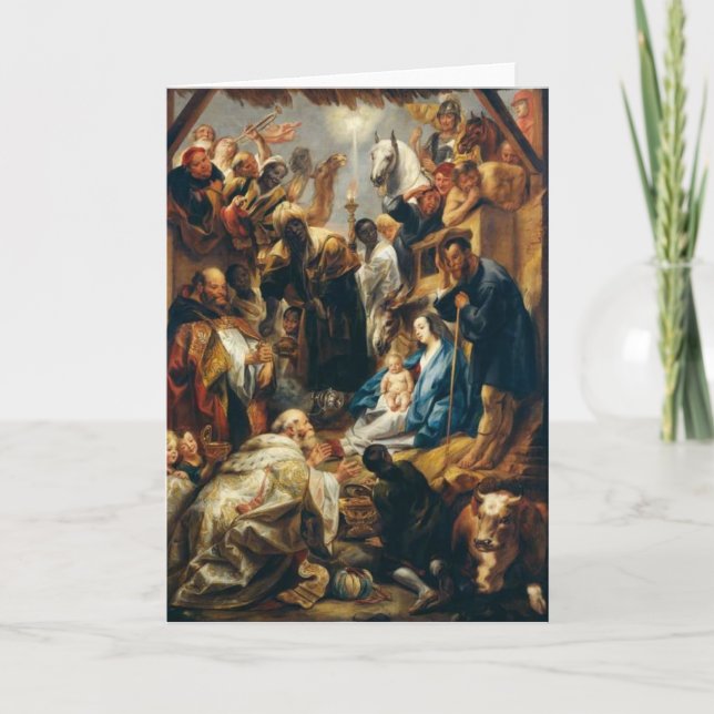 Adoration of the Magi by Jordaens Holiday Card (Front)