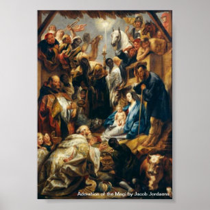 Adoration of the Magi by Jordaens Poster