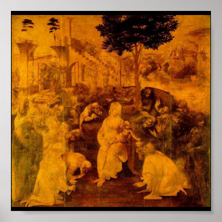 Adoration of the Magi by Leonardo Da Vinci Poster
