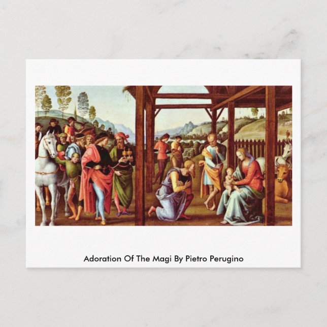 Adoration Of The Magi By Pietro Perugino Postcard (Front)