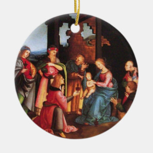 ADORATION OF THE MAGI CERAMIC TREE DECORATION