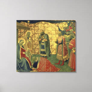 Adoration of the Magi, detail from a predella pane Canvas Print