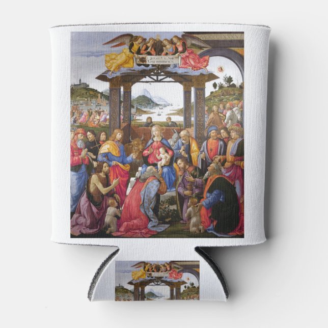 Adoration of the Magi - Domenico Ghirlandaio - c14 Can Cooler (Front)